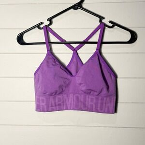 Under Armour Seamless Low Impact Heathered Sports Bra Medium Purple